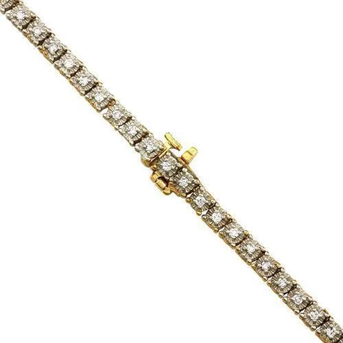 10k Gold Diamond Tennis Chain 3.6 mm 3 Cwt.