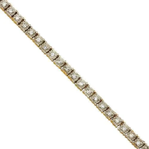 10k Gold Diamond Tennis Chain 3.6 mm 3 Cwt.