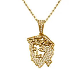 10k Yellow Gold Diamond Jesus Head Pendant 1.06 Ctw