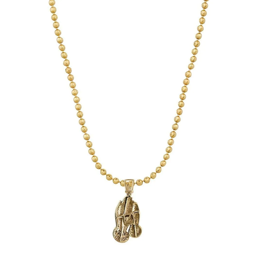 10k Yellow Gold Diamond Praying Hands Pendant 0.75 Ctw