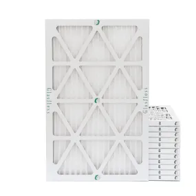 12 Pack of 12x20x1 MERV 10 Pleated Air Filters by Glasfloss. Actual Size: 11-1/2 x 19-1/2 x 7/8