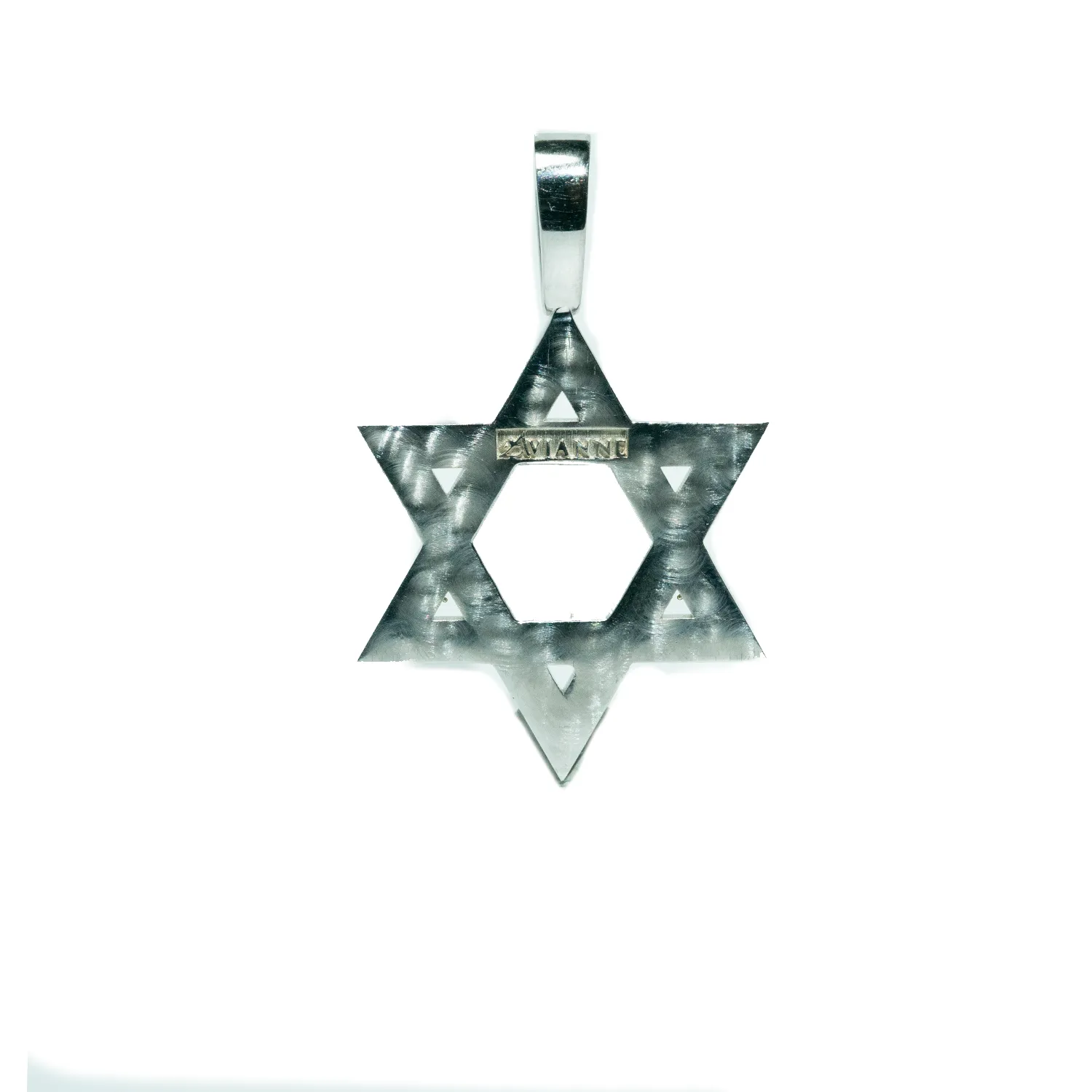 14K Solid Gold Men's Diamond Star of David Pendant 1.3 Cwt.