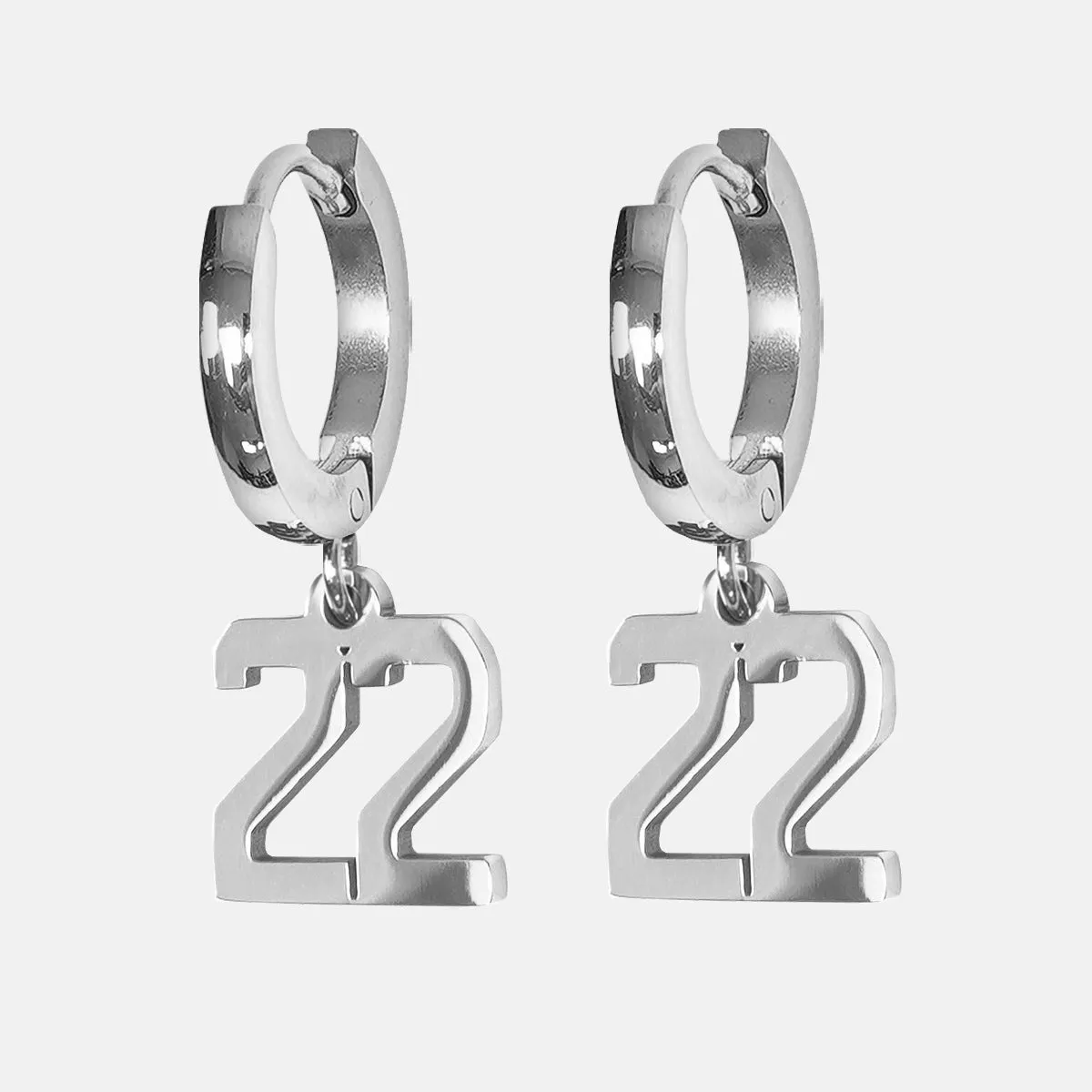 22 Number Earring - Stainless Steel