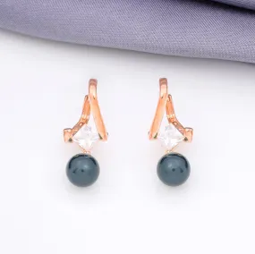 925 Rosegold Pearl Drop Stud