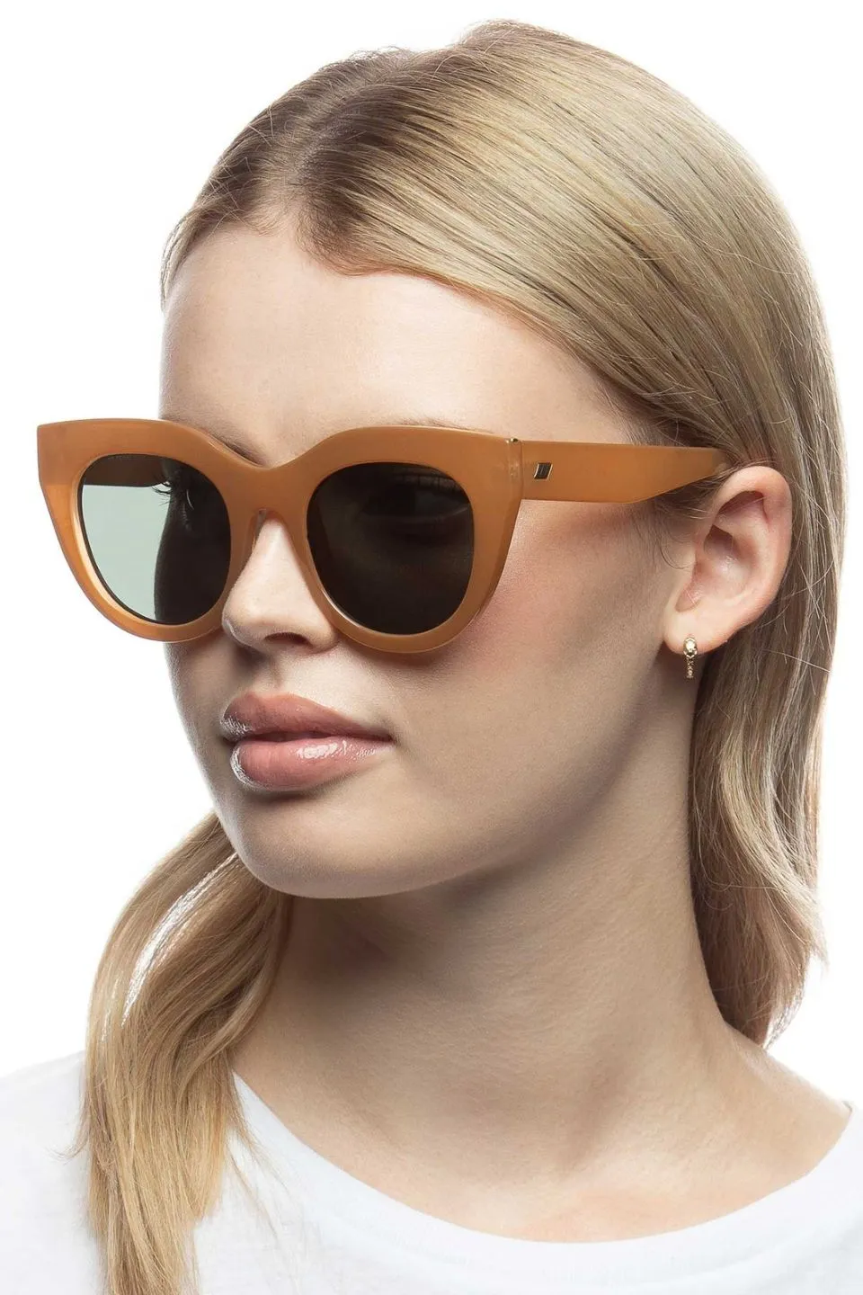 Air Heart Cat Eye Caramel Khaki Lens Sunglasses