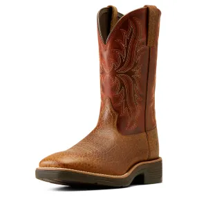 Ariat Men's Ridgeback Boot Tan Bull Emboss/Orange Rust