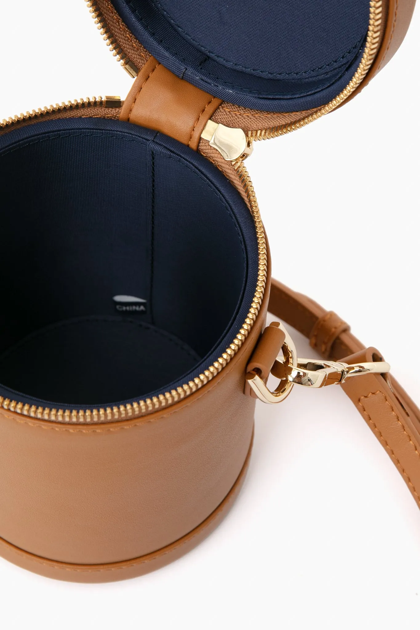 Atlas Tan Leather Crossbody Capsule Bag