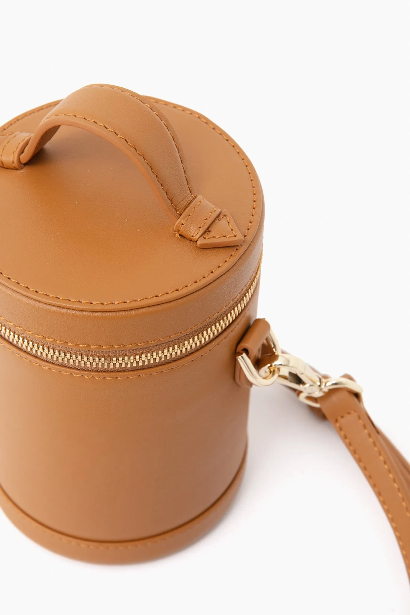 Atlas Tan Leather Crossbody Capsule Bag