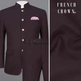 Aubergine Maroon Bandhgala Suit