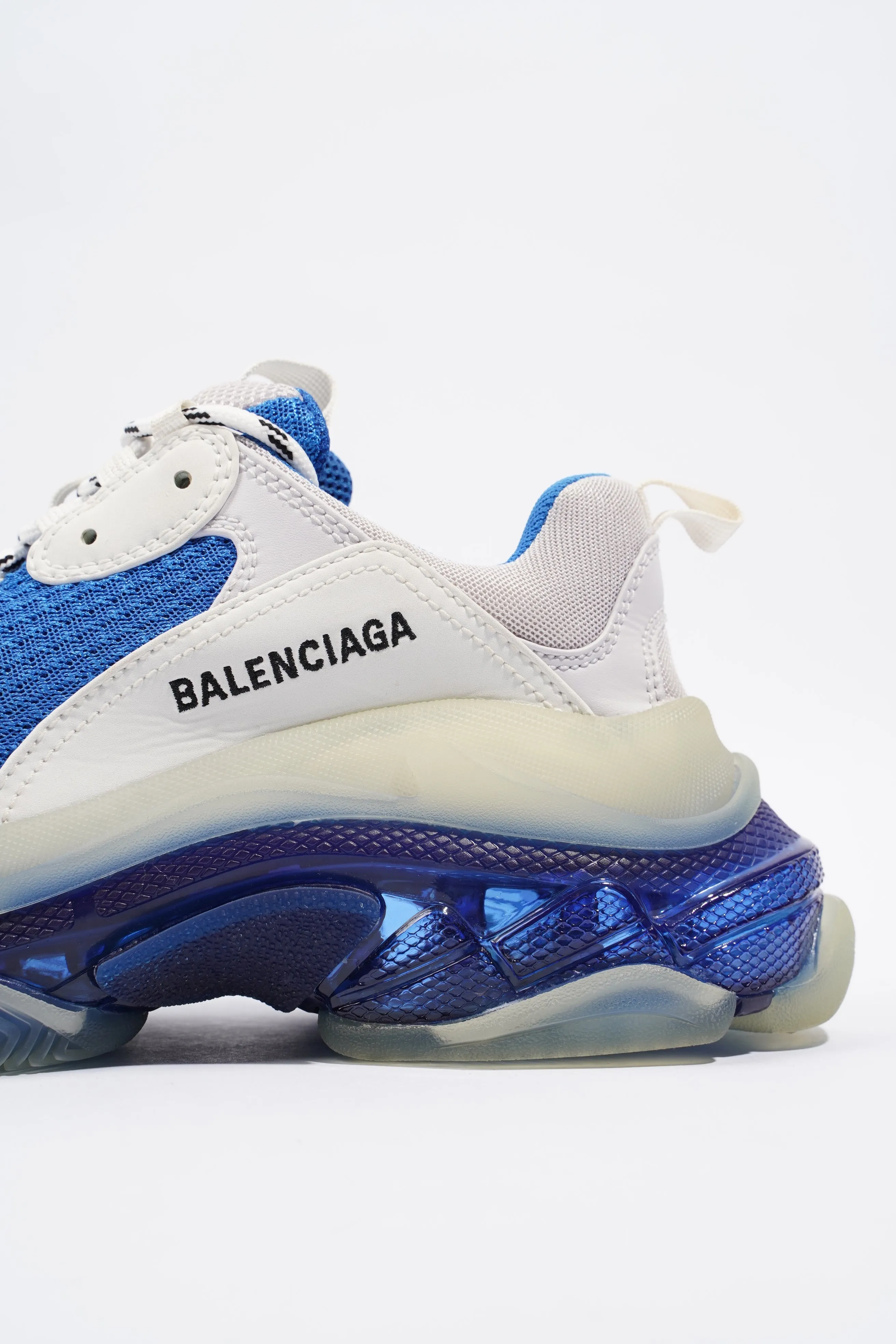 Balenciaga Triple S White / Blue Clear Sole Mesh EU 39 UK 6