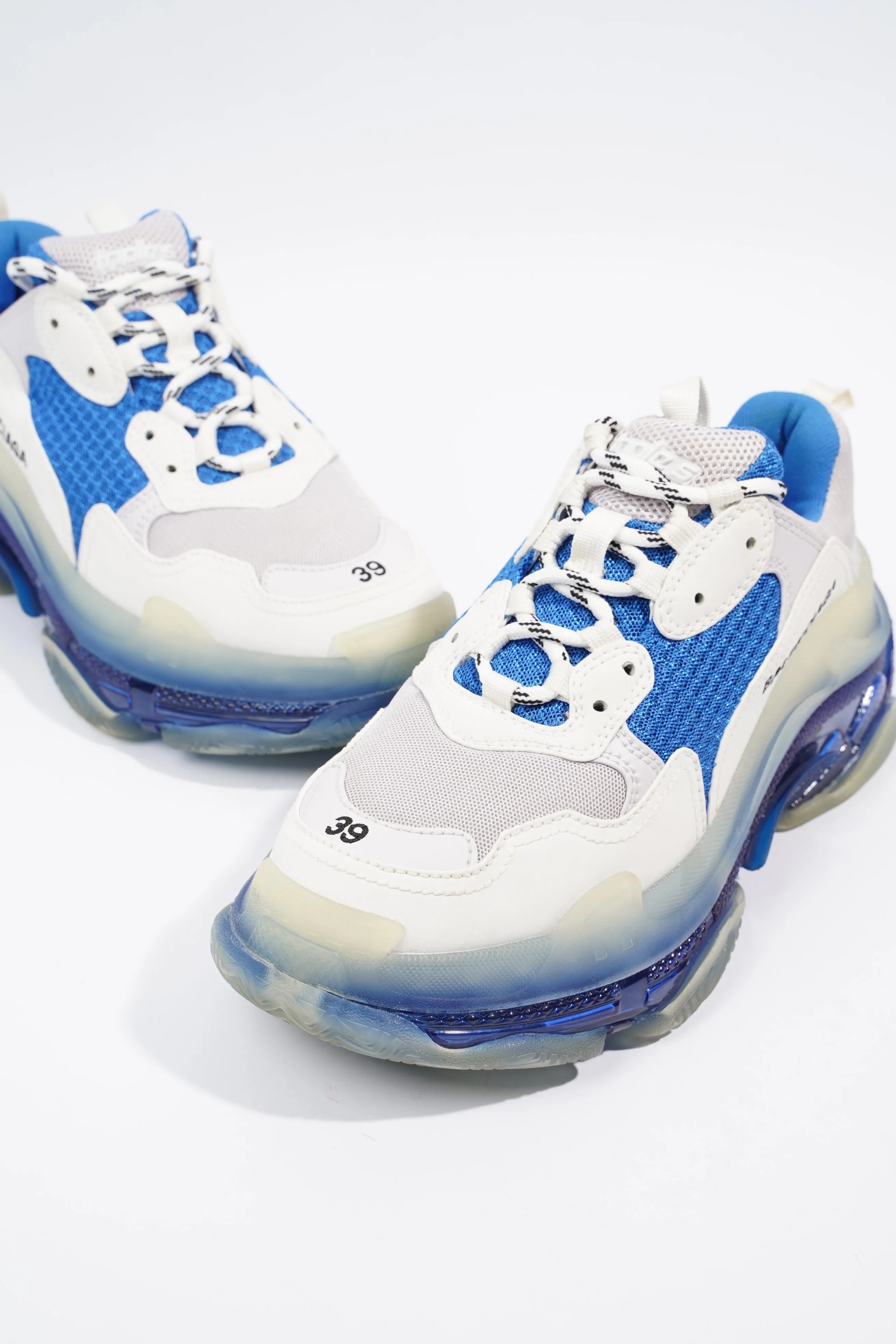 Balenciaga Triple S White / Blue Clear Sole Mesh EU 39 UK 6