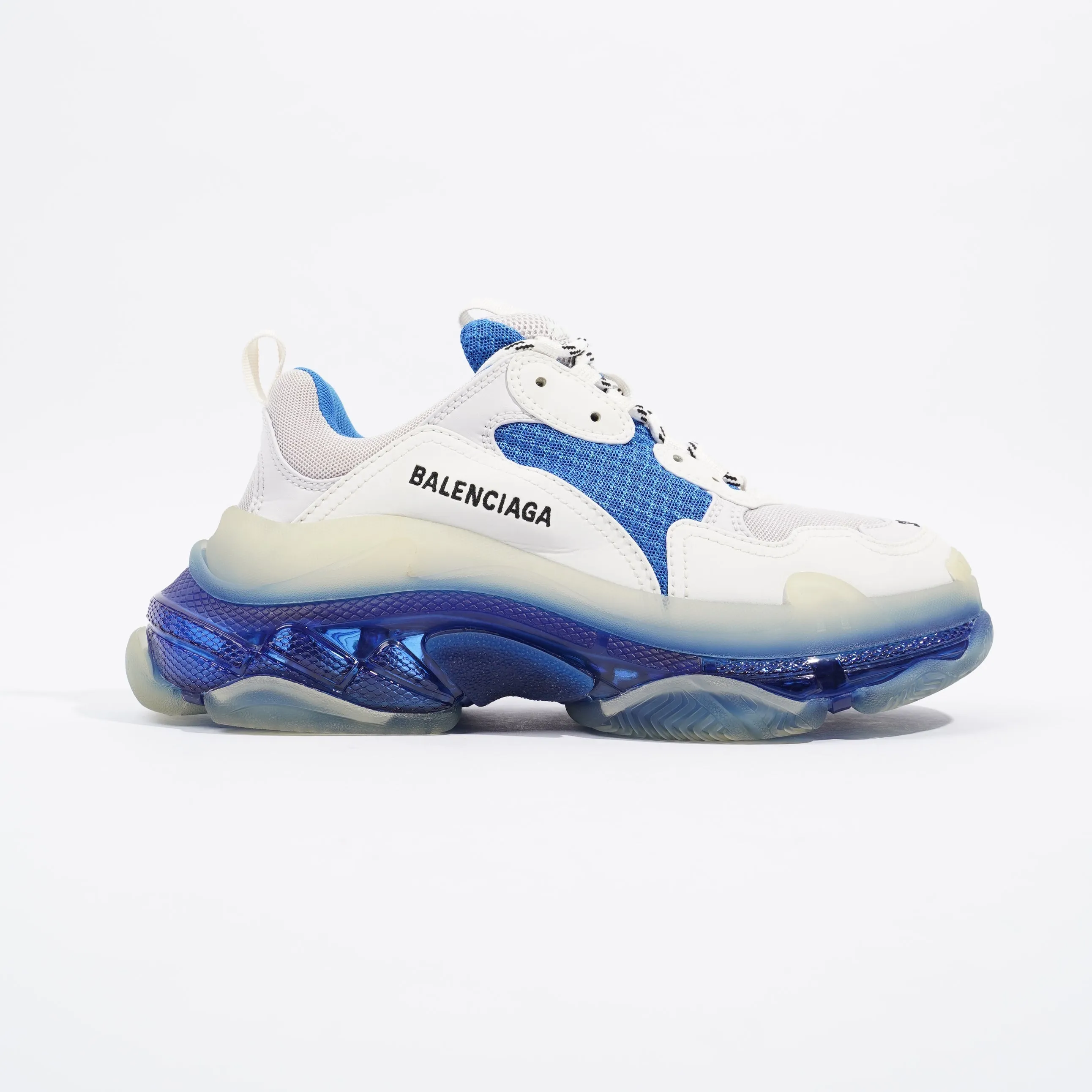 Balenciaga Triple S White / Blue Clear Sole Mesh EU 39 UK 6