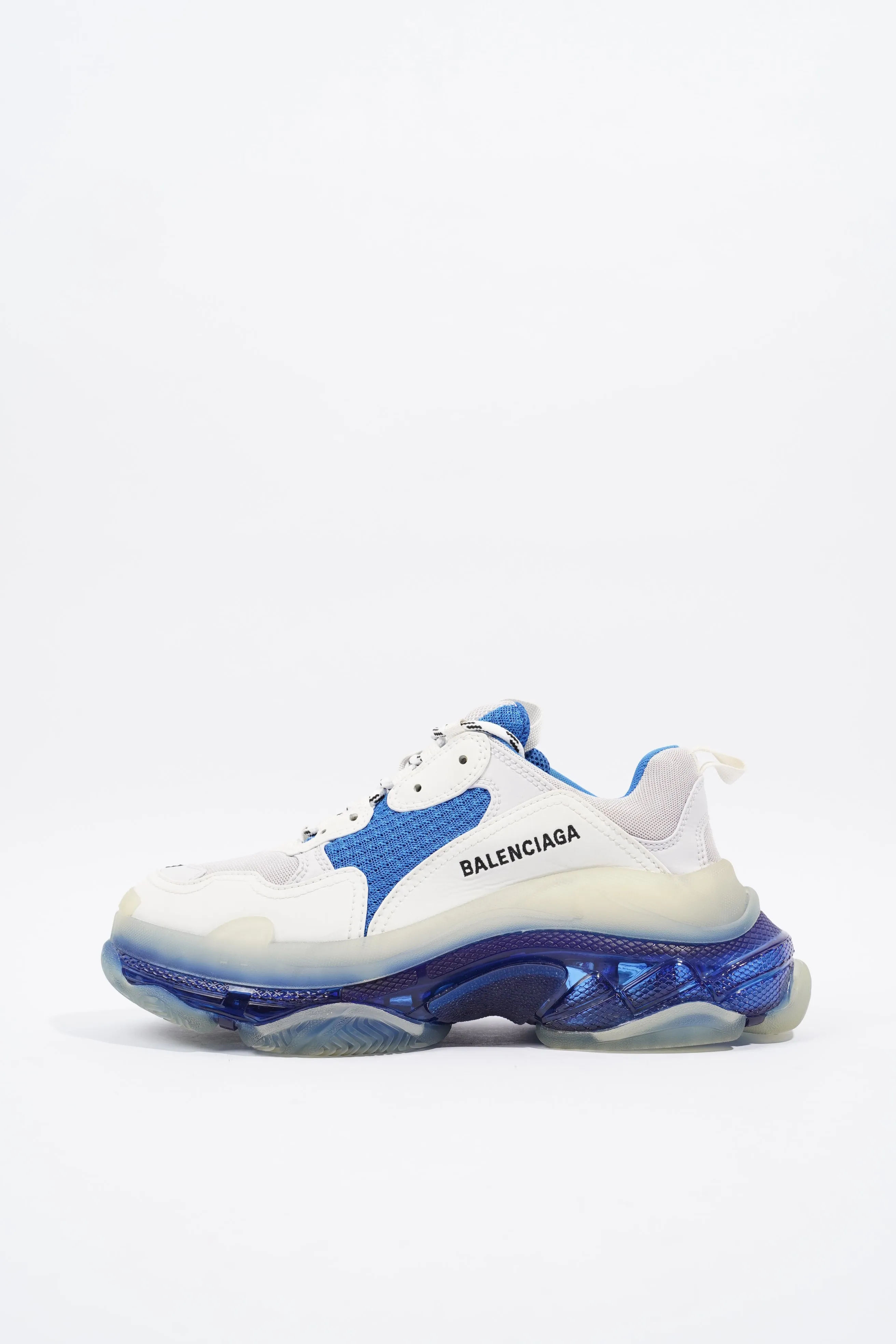 Balenciaga Triple S White / Blue Clear Sole Mesh EU 39 UK 6