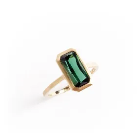 Barion Cut Tourmaline Solitare Ring