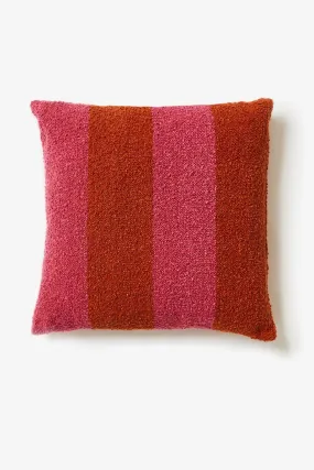 BONNIE AND NEIL BOUCLE CUSHION WIDE STRIPE MAGENTA 60CM