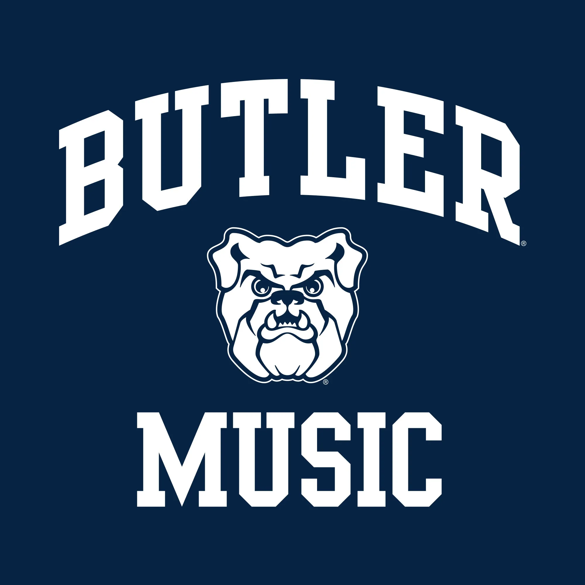 Butler University Bulldogs Arch Logo Music Short Sleeve T Shirt - Navy