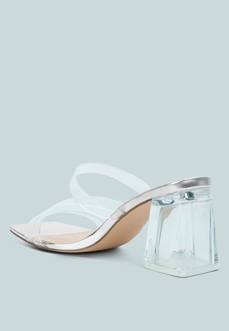 Chartz Multiple Straps Clear Heel Sandals