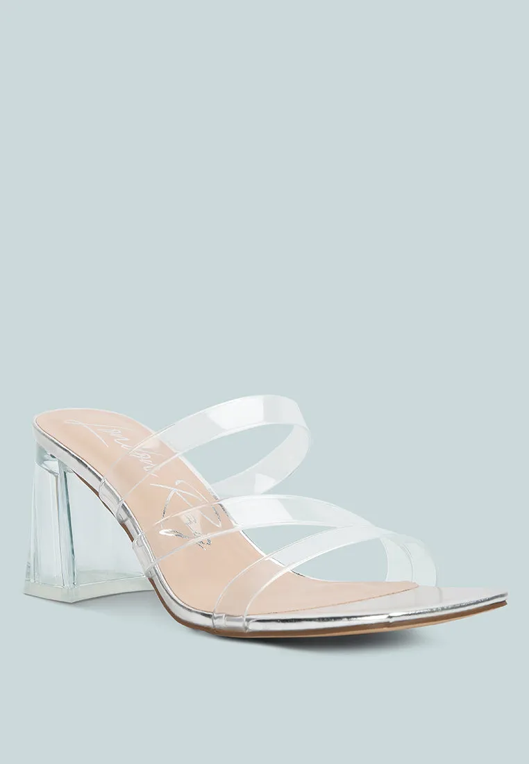 Chartz Multiple Straps Clear Heel Sandals