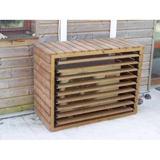 Copri-climatizzatore In Legno Termo-trattato Con Veneziane Mobili 132x58xH98cm