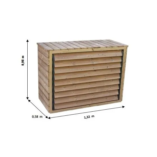 Copri-climatizzatore In Legno Termo-trattato Con Veneziane Mobili 132x58xH98cm