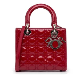 Dior Lady Dior Medium Red Patent Leather