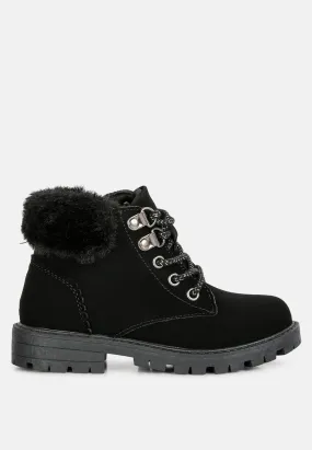 Fur Collared Ankle Boots