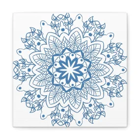 Handmade Mandala Art - Steel Blue - Matte Canvas - 1.25