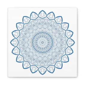 Handmade Mandala Art - Steel Blue - Matte Canvas - 1.25