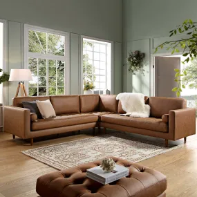 Henrietta 5 Seater Corner Sofa, Tan Faux Suede