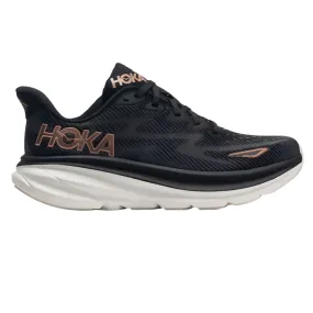 Hoka Women's Clifton 9 Black / Rose Gold