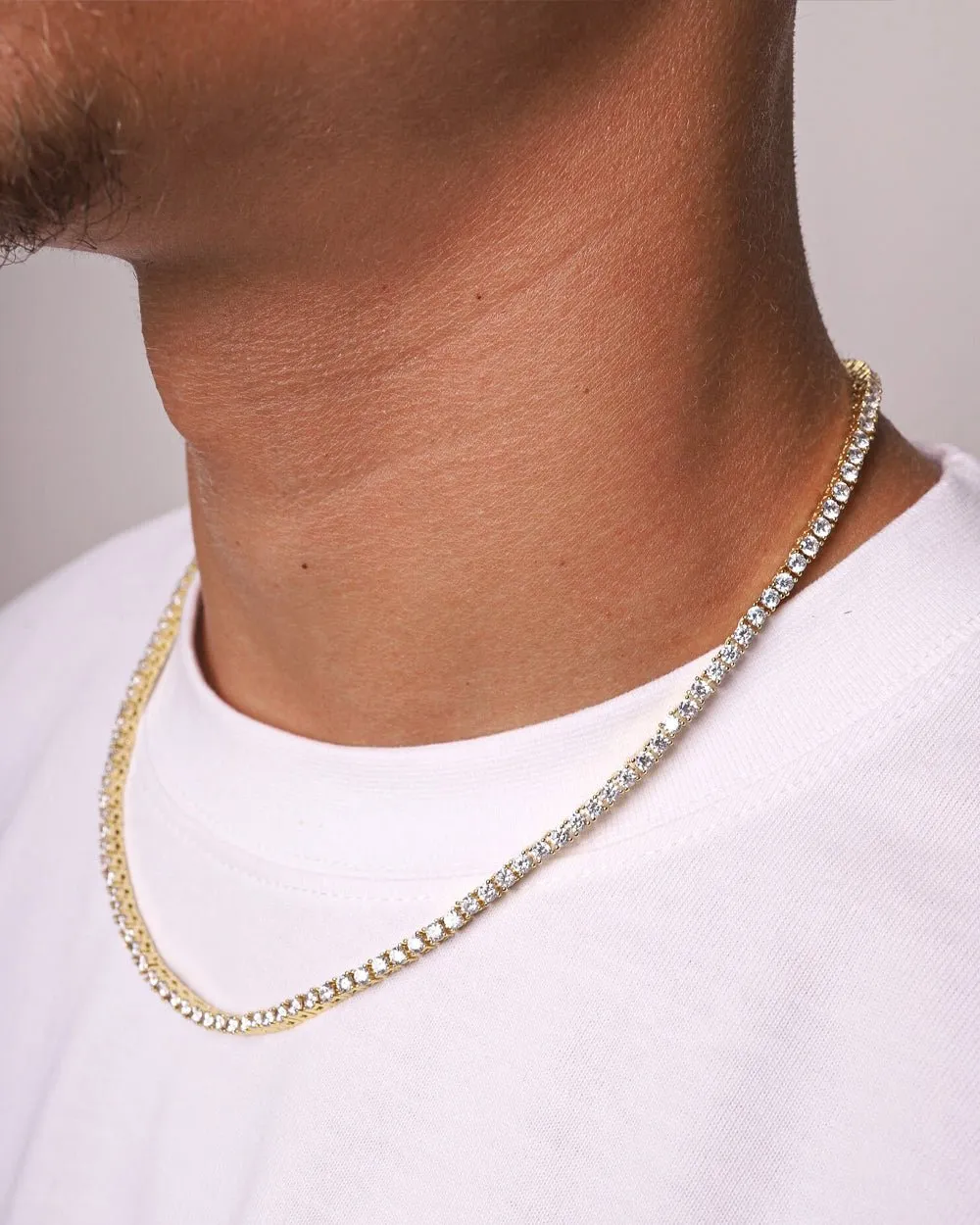 ICE BREAKER CHAIN. - 3MM 18K GOLD