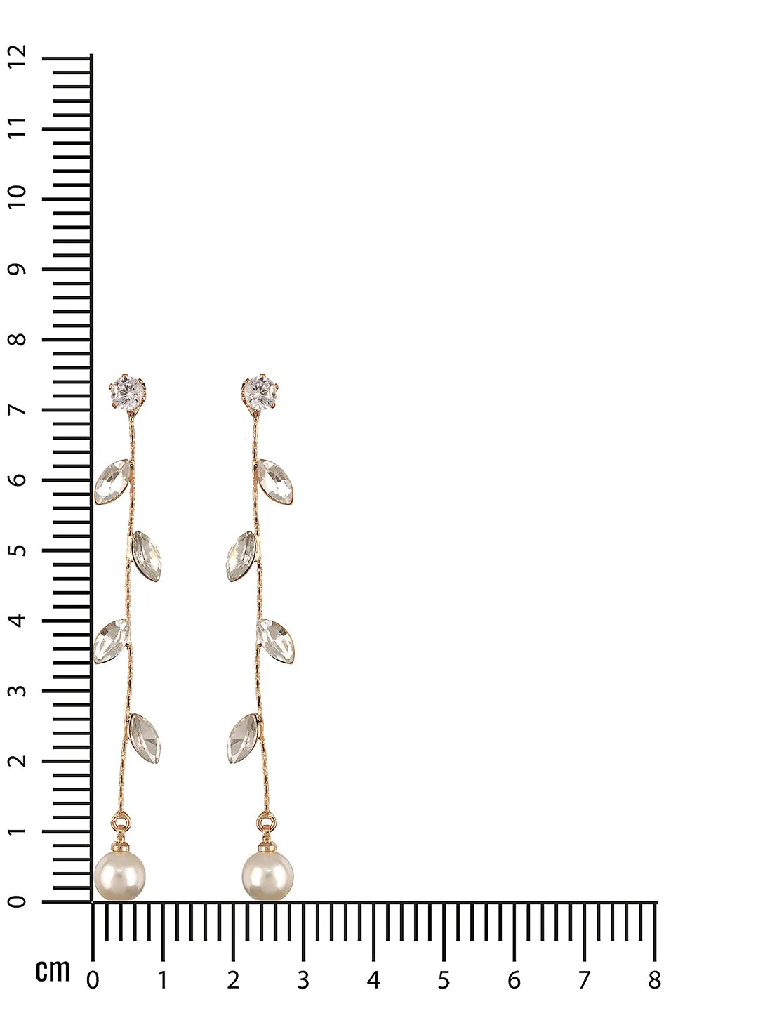 JAZZ AND SIZZLE Gold-Toned White Contemporary Drop Earrings