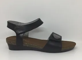 Klouds Silver Lining Happy Black Leather sandal