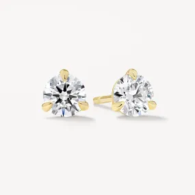 Laboratory-Grown Diamond 0.75ct Round Stud Earrings in 10k Gold