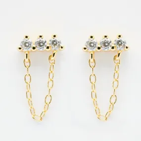 Lou Gold Chain Stud Earrings