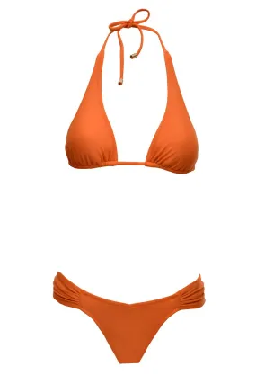 Luna Triangle Bikini in Tangerine