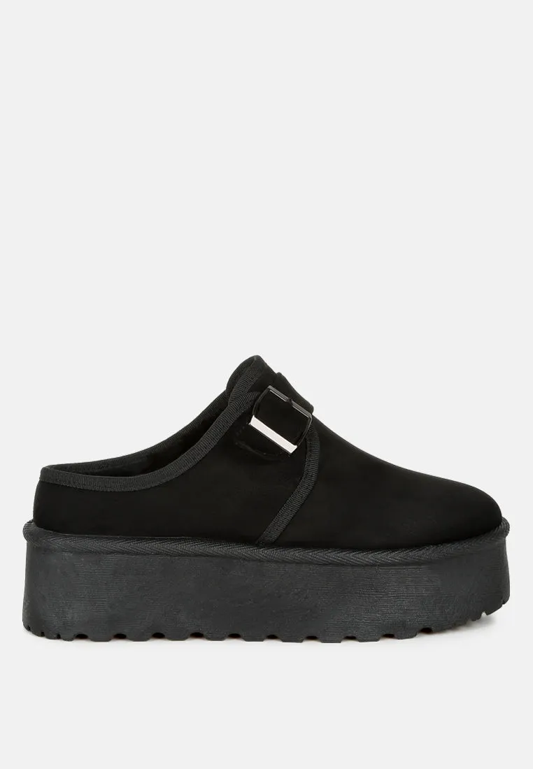 Mayfield Buckle Strap Fur Platform Classic Slip-On