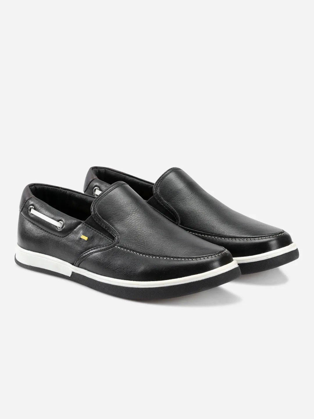 Men's Black Plain Toe Slip On Casual (ID3035)