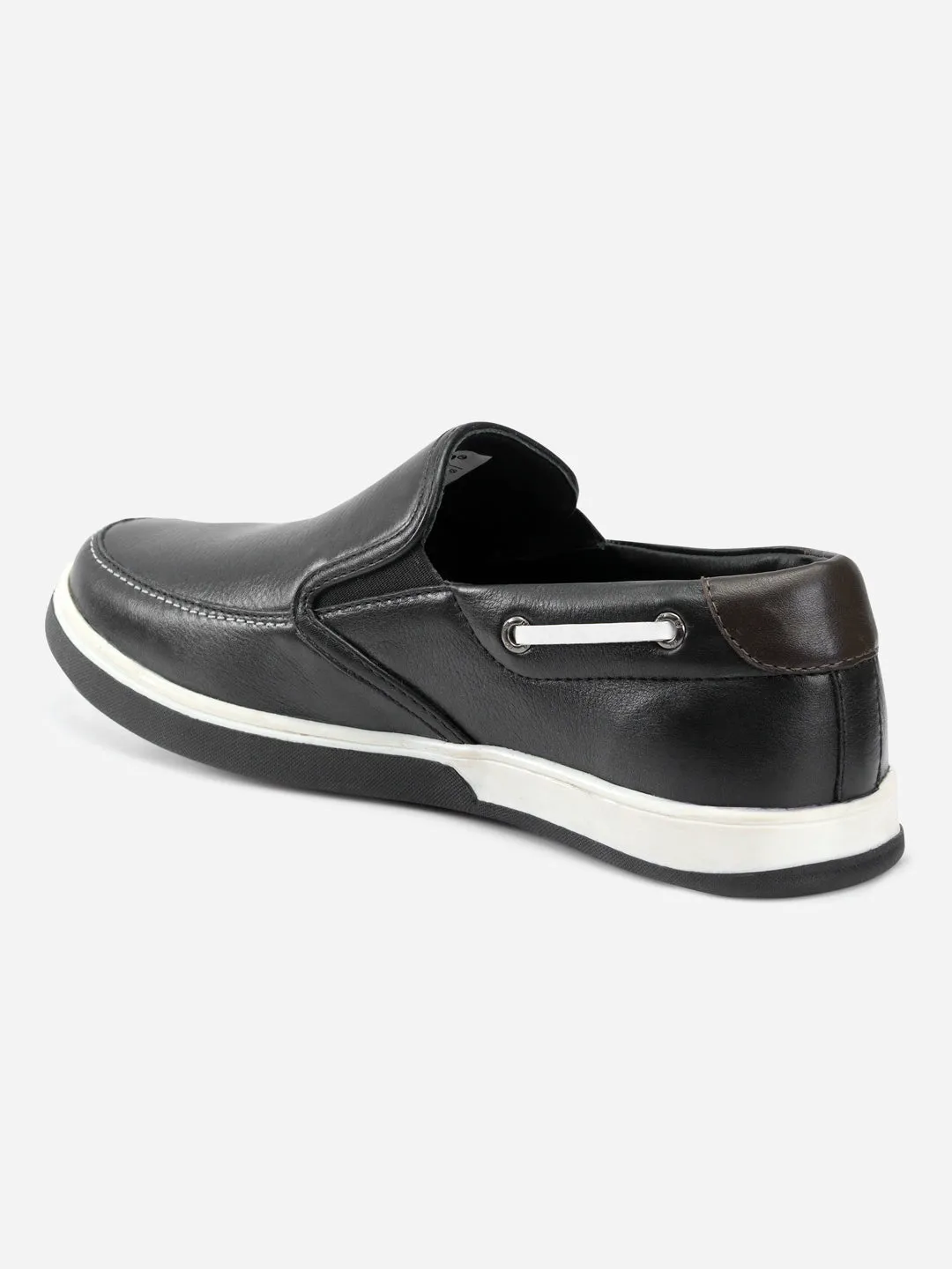 Men's Black Plain Toe Slip On Casual (ID3035)