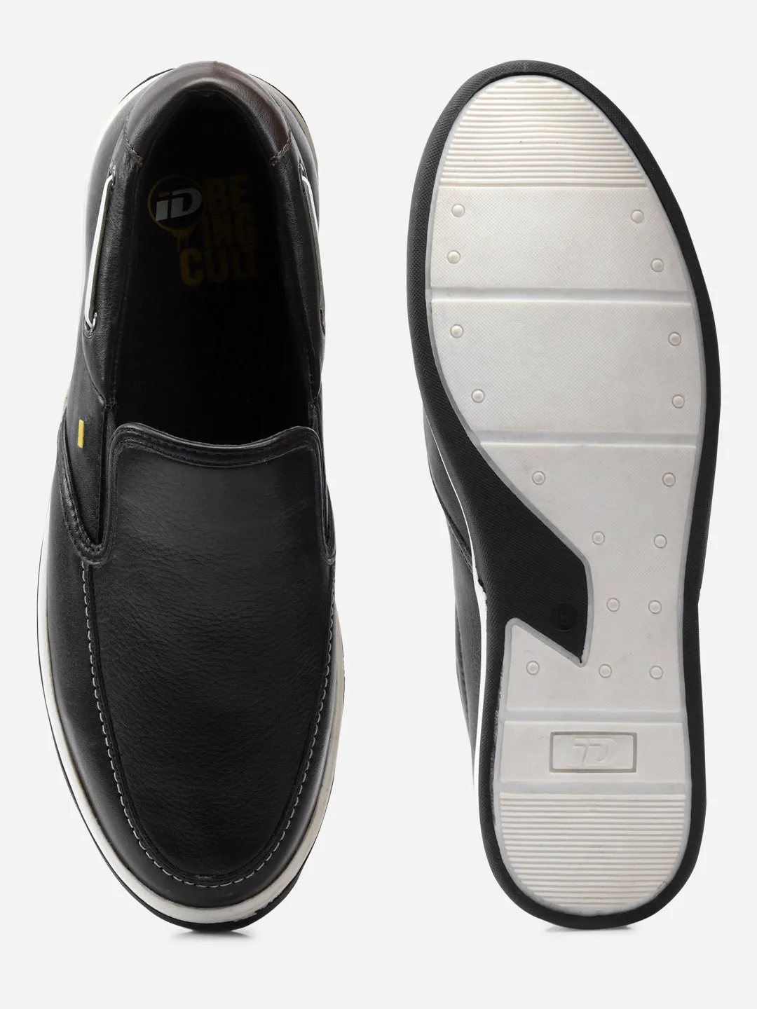 Men's Black Plain Toe Slip On Casual (ID3035)