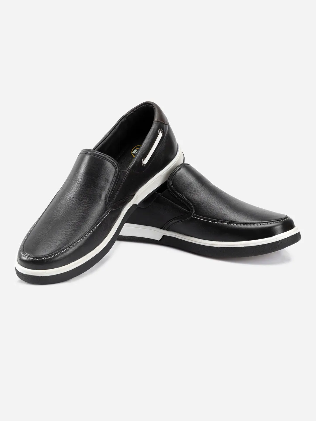 Men's Black Plain Toe Slip On Casual (ID3035)