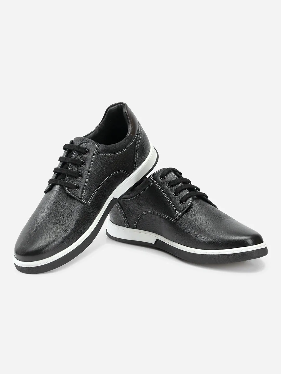 Men's Black Regular Toe Lace Up Casual (ID3036)