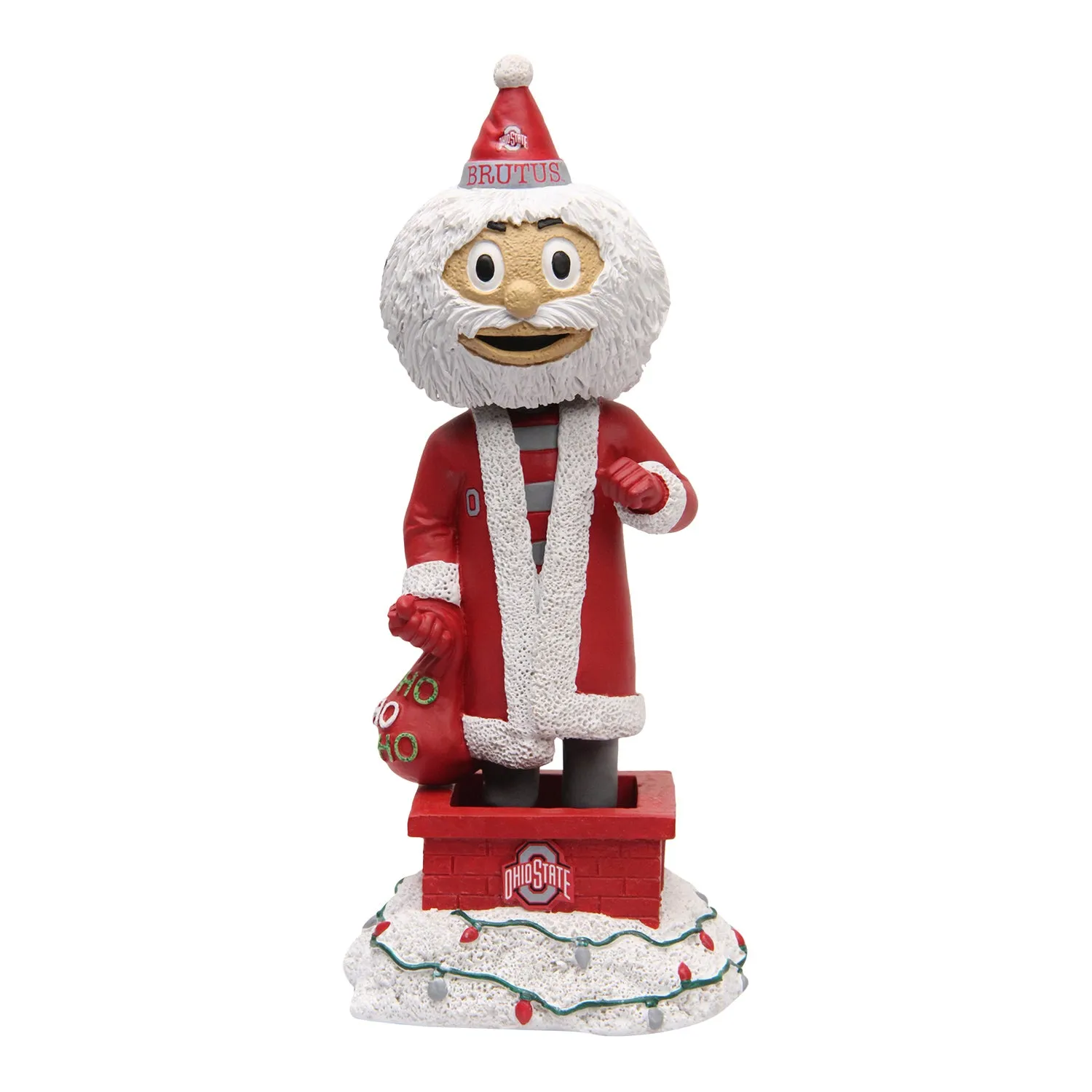 Ohio State Buckeyes Brutus Santa Bobblehead