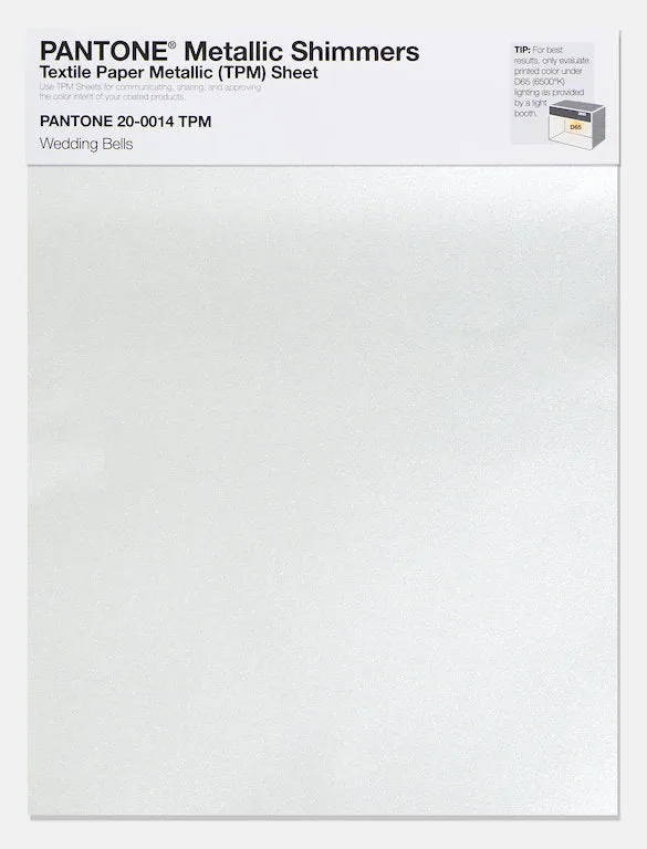 Pantone Metallic Shimmers Textile Paper Metallic (TPM) Sheet 20-0014 Wedding Bells