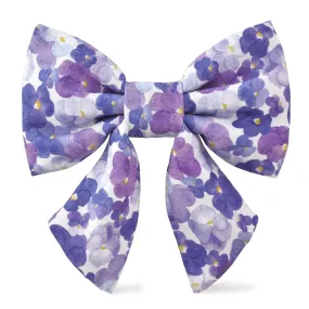 Pressed Pansies Lady Dog Bow