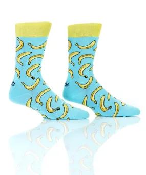 "Bananas" Cotton Dress Crew Socks by YO Sox - Large