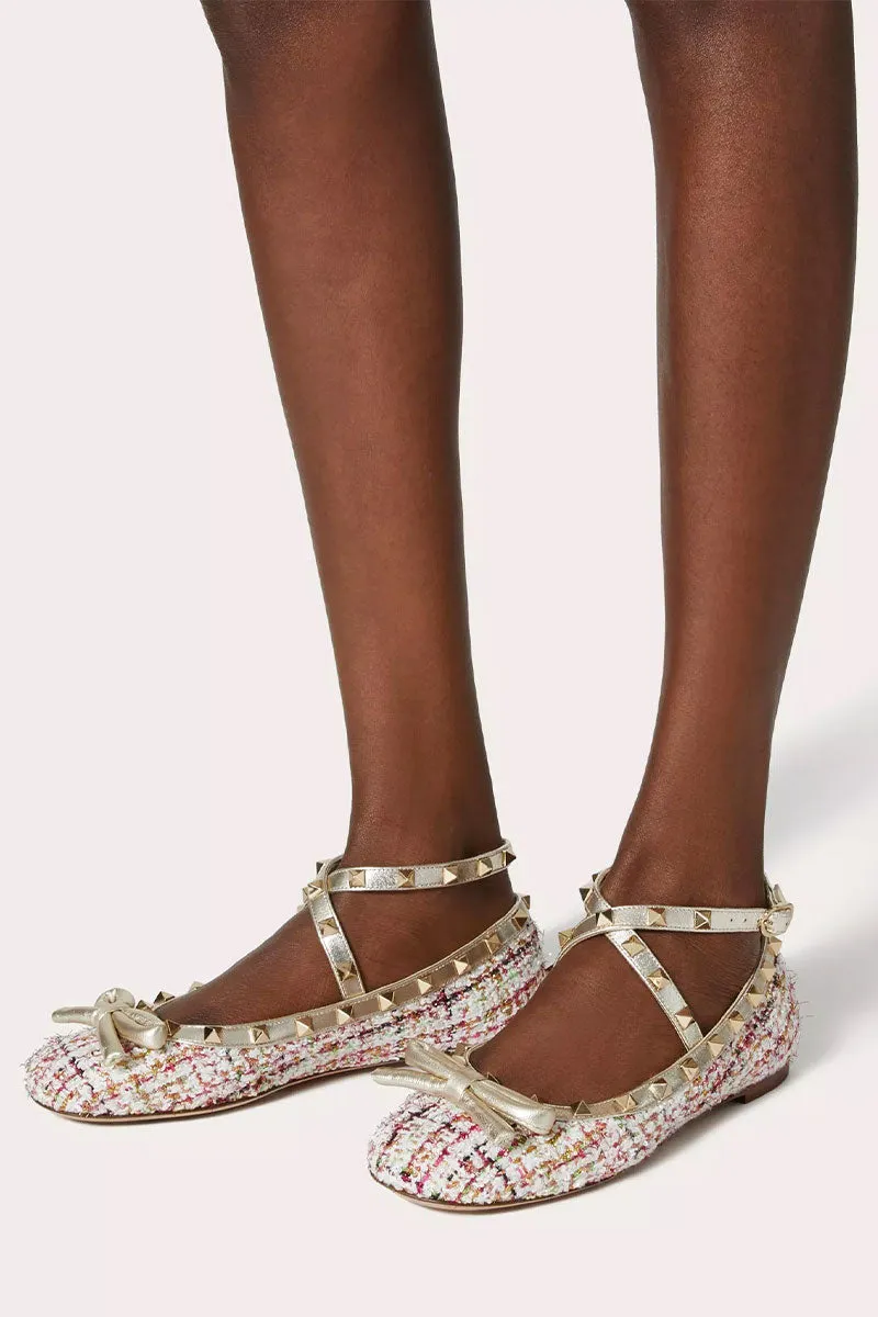 Rockstud Tweed Ballerina