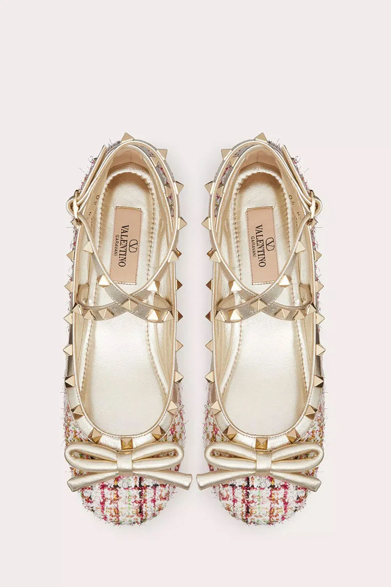 Rockstud Tweed Ballerina