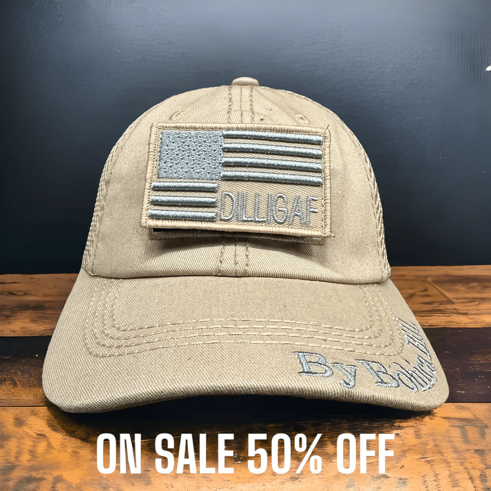 Tan USA Mesh Dilligaf Hat