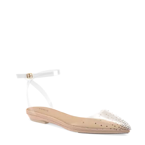 The D'Orsay - Sand Transparent Rhinestone Flat